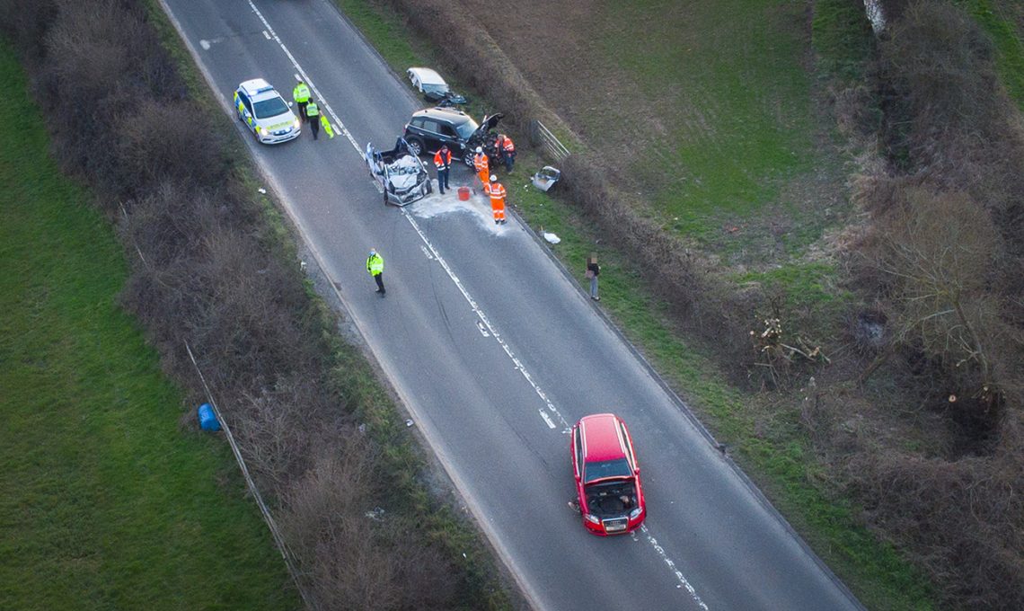 A350 Closed Both Directions As Air Ambulance Lands For Three Vehicle Crash