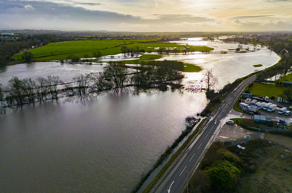 Drone Photos Show Flooding In Melksham As River Avon Bursts Its Banks