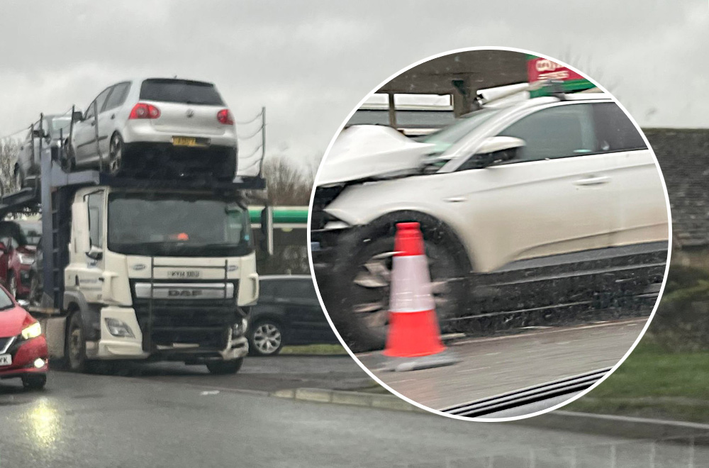 Casualty In Hospital After Head On Melksham Crash Involving Car Transporter