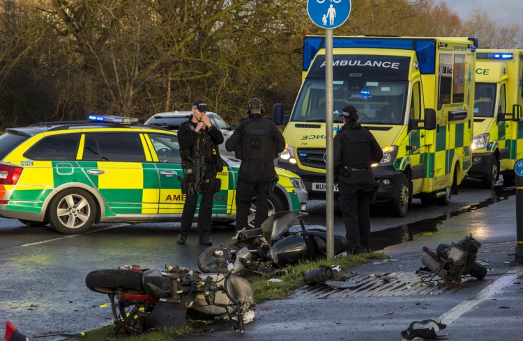 Two men arrested after van collides with mopeds injuring three teenagers in  Swindon