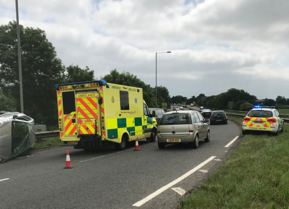 Severe delays on A350 as several cars involved in collision near ...