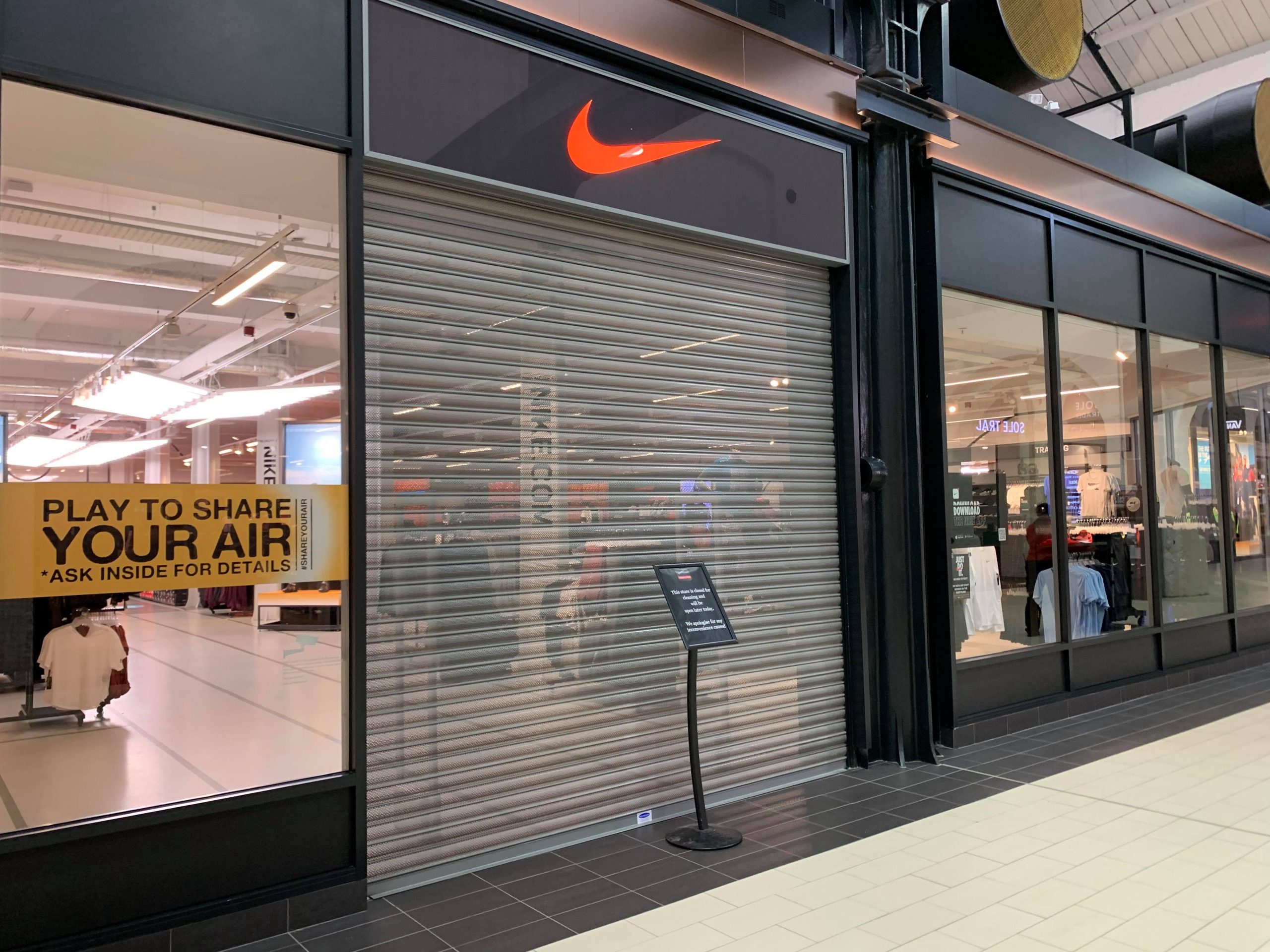 Nike store in Swindon closed for 'deep cleaning' over coronavirus fears