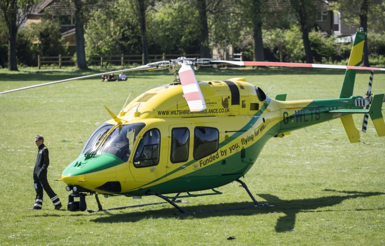 Wiltshire Air Ambulance lands for medical emergency in Swindon