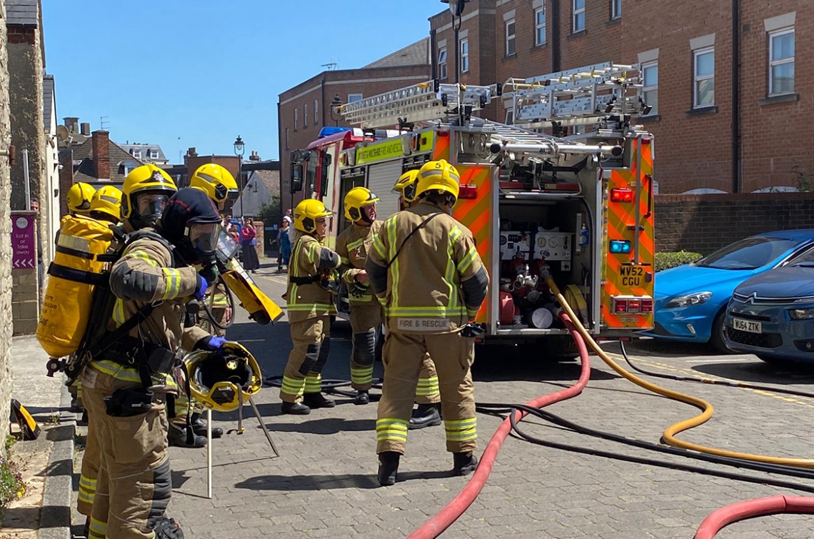 Firefighters extinguish blaze at key worker's flat after bedroom ...