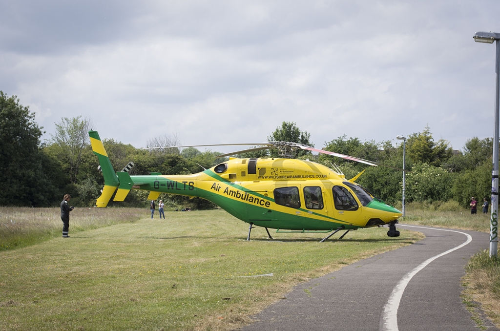 Wiltshire Air Ambulance lands in field for medical incident in Swindon