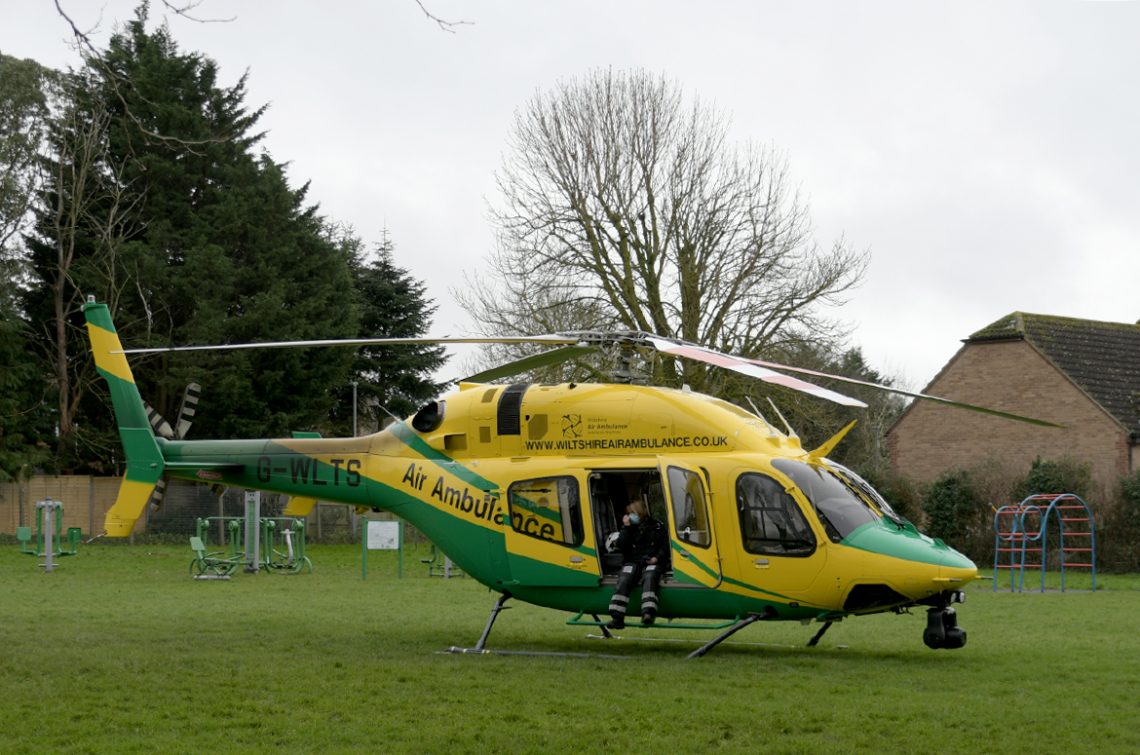 Wiltshire Air Ambulance lands in field for medical emergency in Westbury