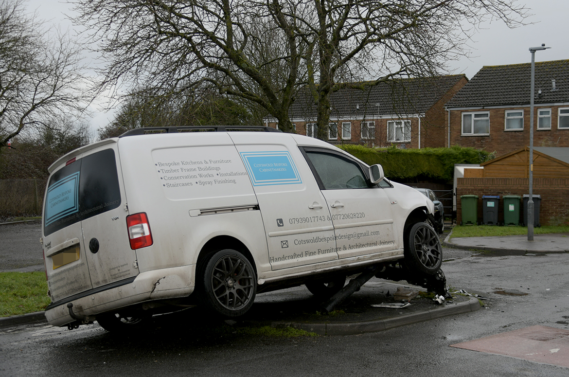 OH BOLLARDS Driver Manages To Park Van On Bollard In Traffic calming Zone