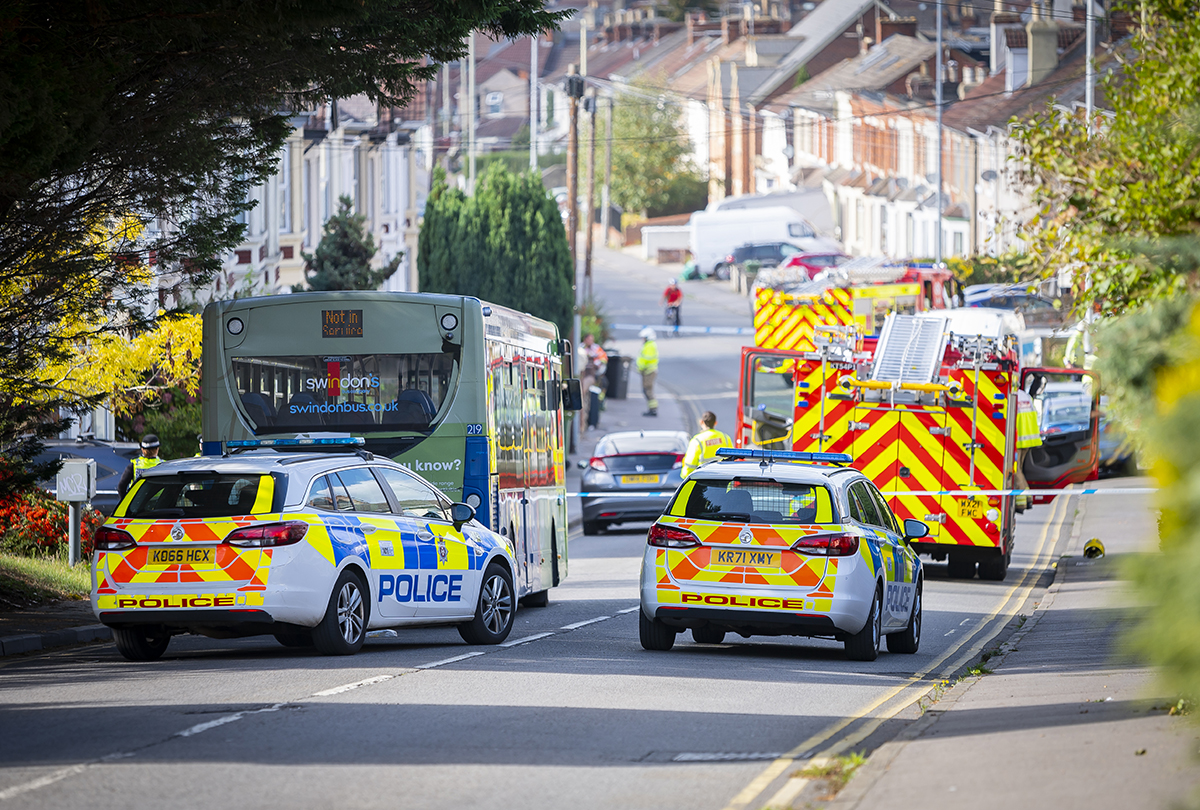 Swindon route closed after two-vehicle crash causes major gas leak