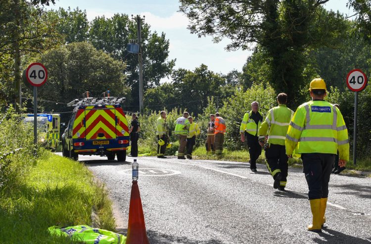 A36 closed after plane crash as numerous homes left without power