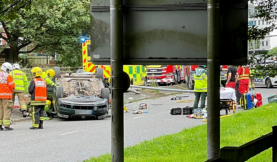 A36 in Salisbury closed as car overturns in road traffic collision