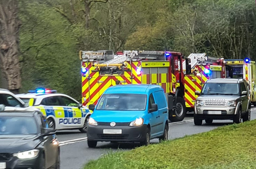 Driver taken to hospital after crashing down embankment on A420